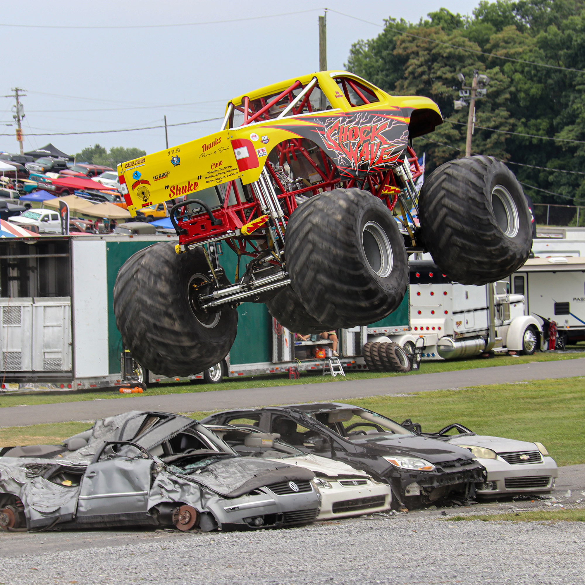 Monster truck in the air